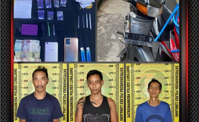 Edarkan Sabu di Pinggir Jalan Desa Tempursari Lumajang, 3 Pelaku Ditangkap Polisi 